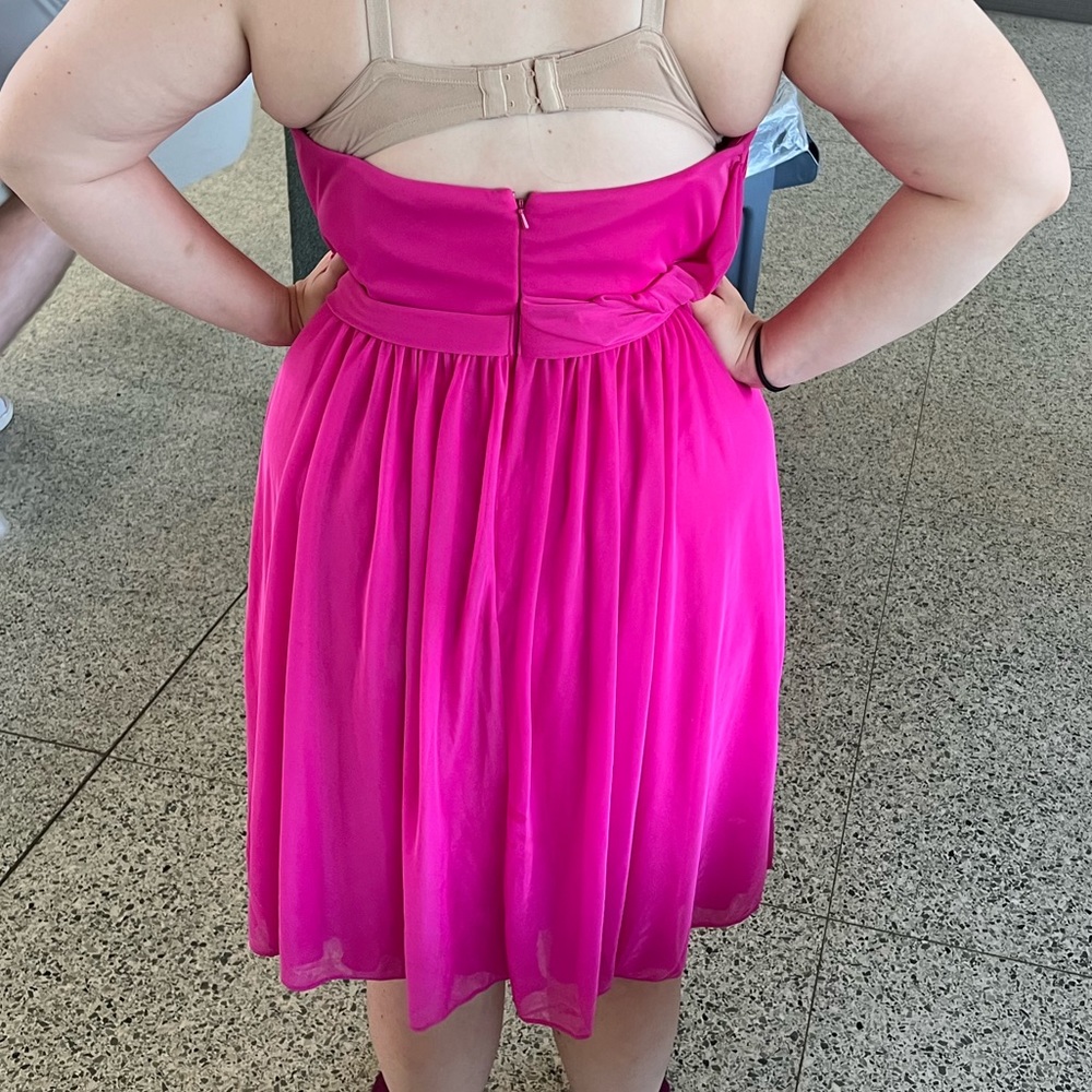 Hot Pink strapless dress